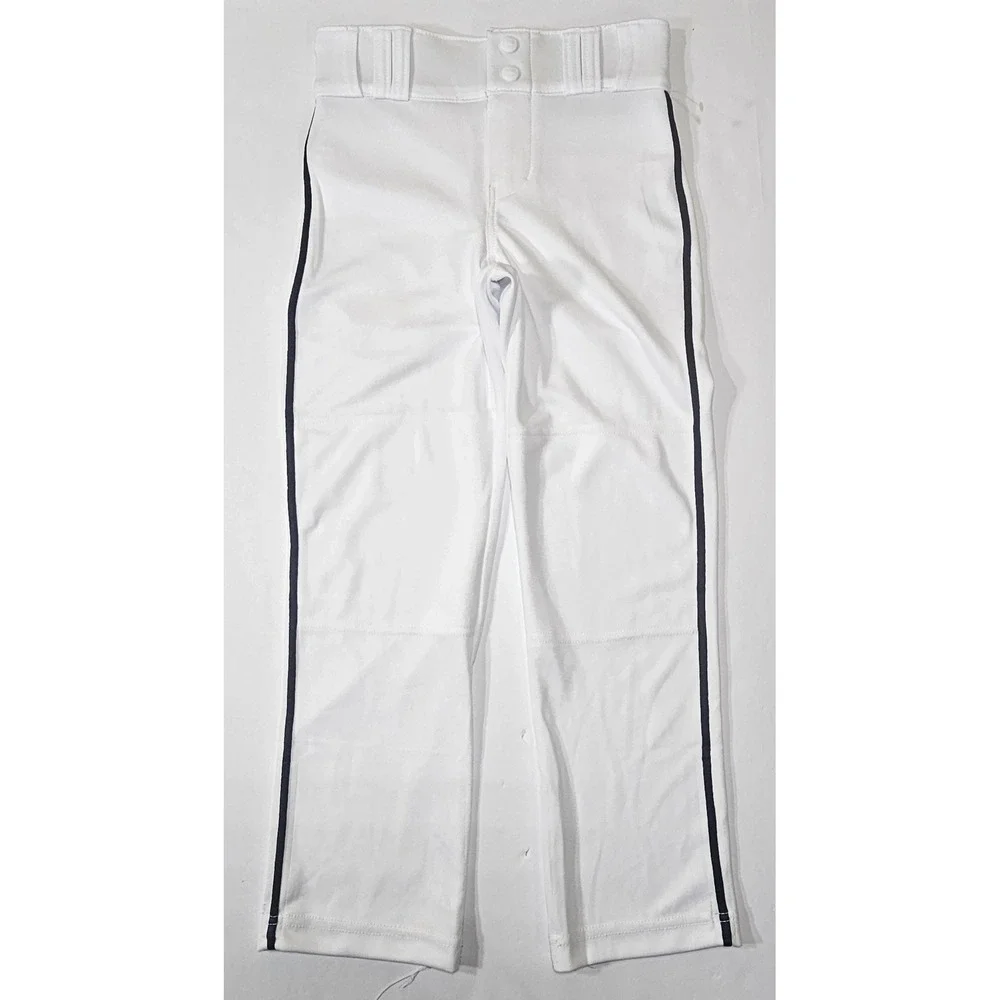 Champro‎ BP62 Youth Small White Baseball Pants Navy Blue Side Stripe NWT